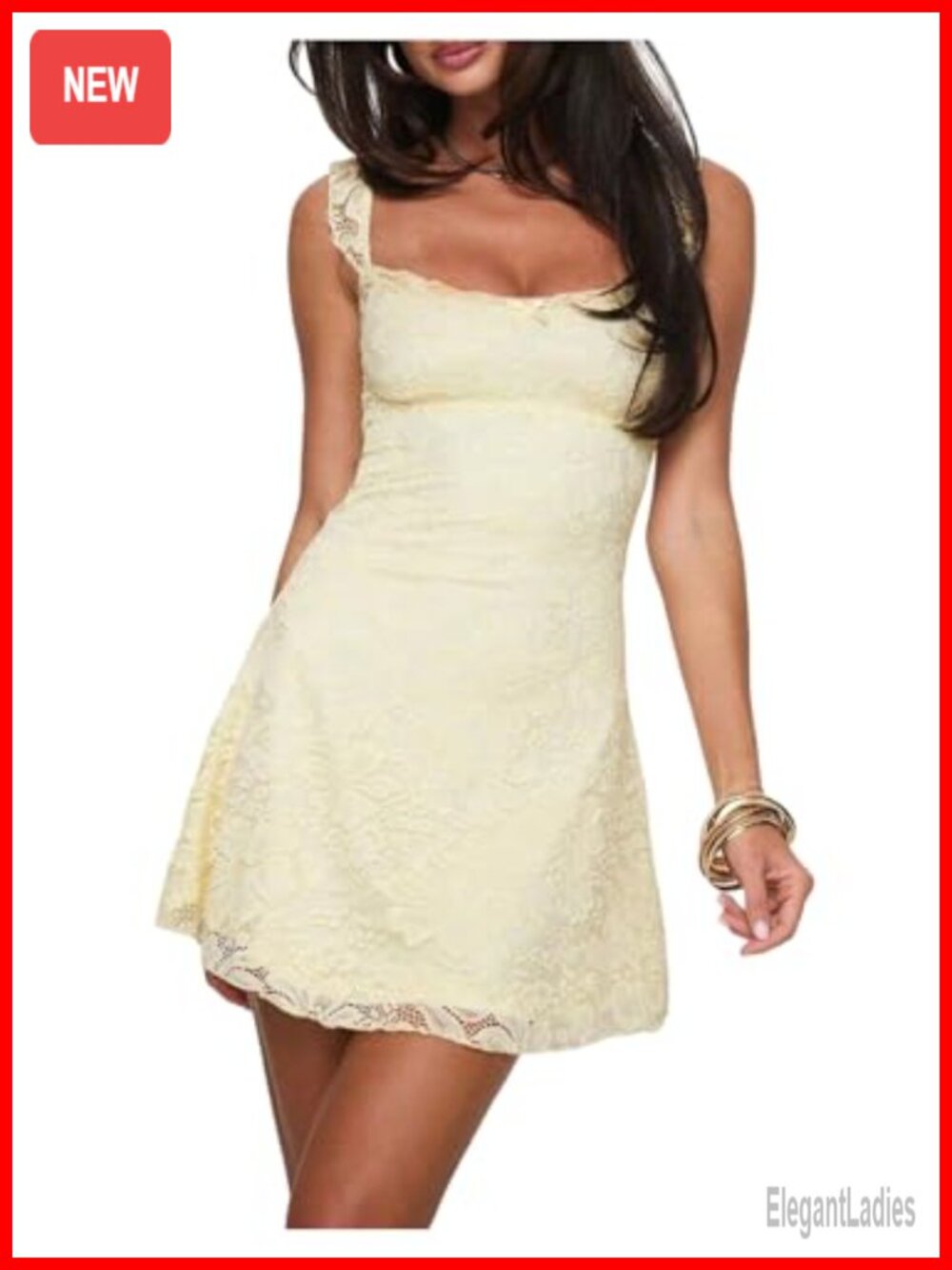 Floral Lace Sleeveless Mini A-Line Summer Dress